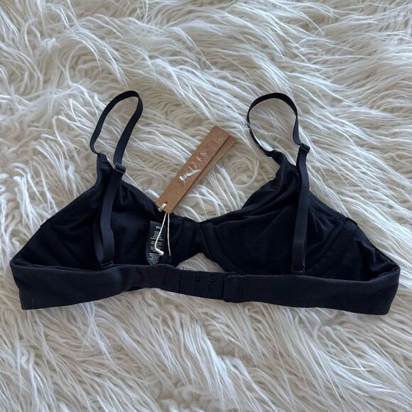 Skims Cotton Jersey T-Shirt Bra Soot Size 34A - Picture 5 of 7